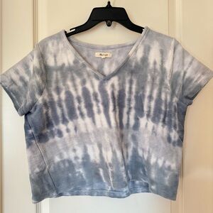 Madewell Ottoman Jacquard V-Neck Setlist Boxy Top in Tie-Dye